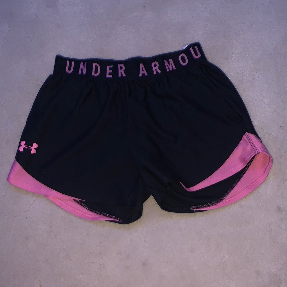 pink and black athletic shorts